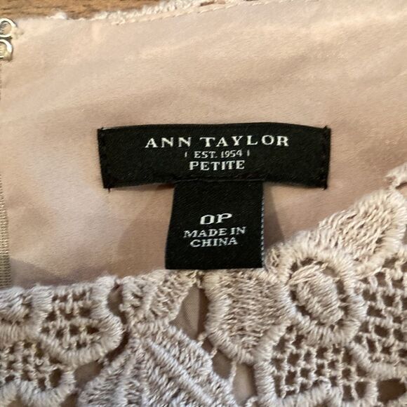 Ann Taylor lace dress with chiffon draping. Size 0 petite new without tags - Picture 4 of 8